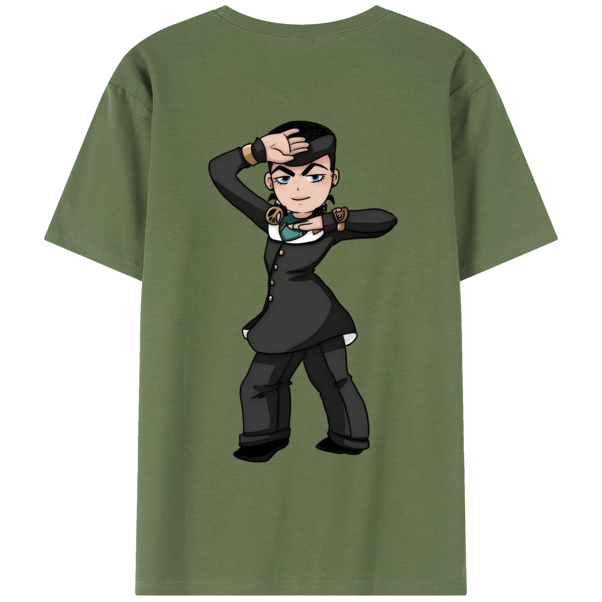 （画像用） ジョジョの奇妙な冒険 ひがしかた じょうすけ JoJo's Bizarre Adventure Higashikata Josuke 綿100％ メンズ半袖Tシャツ（バックプリント） 通気性
